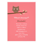 Sweet Owl Birthday Party Invitation (Pink)