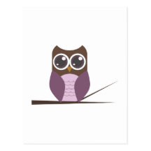 Sweet Owl on Branch Post Cards