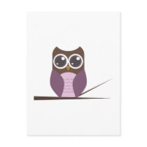 Sweet Owl on Branch Post Cards