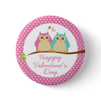 Sweet Owls in Love Pink Kids Happy Valentines Day