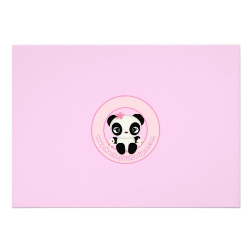 Sweet PANDA Girl Baby Shower Invitation Pink