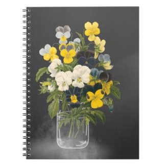 Sweet Pansy in Masons Jar Spiral Notebook