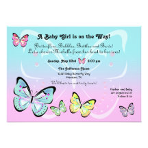 Sweet Pastel Butterfly Invitation