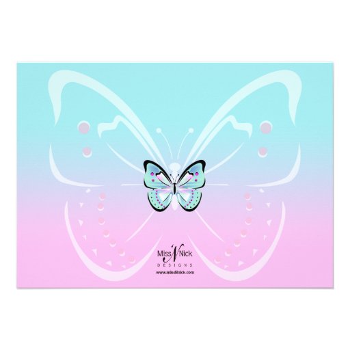 Sweet Pastel Butterfly Invitation