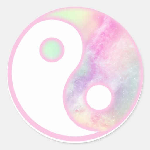 Sweet Pastel Yin Yang Classic Round Sticker Zazzle