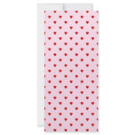 Sweet pattern of red hearts on pink. customized rack card