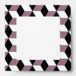 Sweet Pea, Black & White 3D Cubes Pattern envelopes