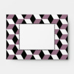 Sweet Pea, Black & White 3D Cubes Pattern envelopes