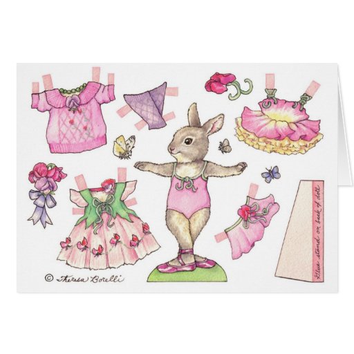 Sweet Pea Blank paper doll  Card
