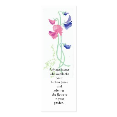 Süße Erbsen-Bookmark Visitenkarten von helikettle