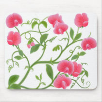 Sweet Pea Flower Vine Mousepad by twopurringcats Sweet Pea Flower Vine Mousepad