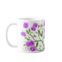Sweet Pea Flower Vines Mug by twopurringcats Sweet Pea Flower Vines Mug