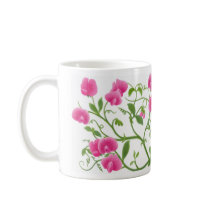 Sweet Pea Garden Flowers Mug by twopurringcats Sweet Pea Garden Flowers Mug