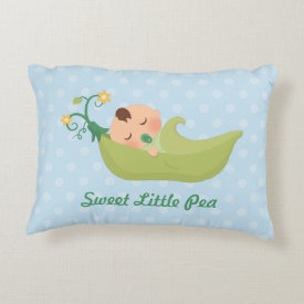 Sweet Pea in a Pod Baby Boy Nursery Room Decor Accent Pillow