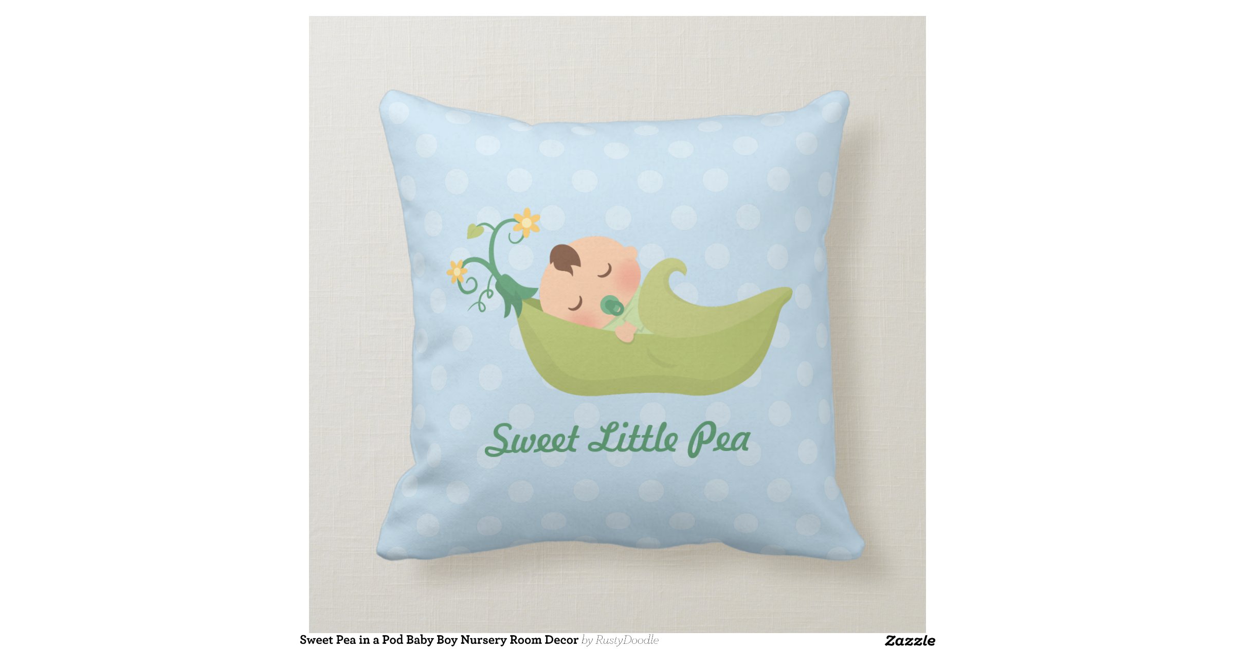 Sweet Pea in a Pod Baby Boy Nursery Room Decor Pillows Zazzle