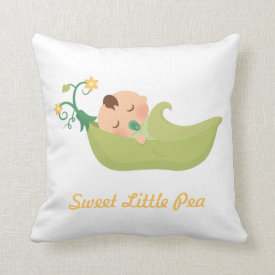 Sweet Pea in a Pod Baby Boy Nursery Room Decor Throw Pillow