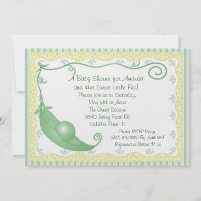   Baby Shower Invitations on Pea In A Pod Baby Shower Invitations Designed With A Pea In A Pod