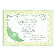 Sweet pea in a Pod Baby Shower Invitations