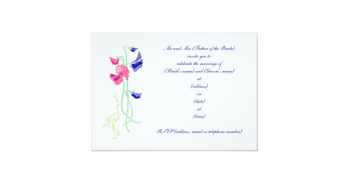 sweet pea wedding invites sweet pea wedding invitation zazzle sweet pea wedding invites sweet pea wedding invitation zazzle