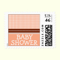 Sweet Peach Baby Shower Invitation Postage Stamp stamps