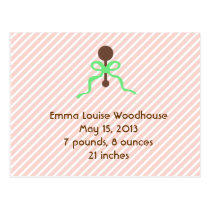 Sweet Peach Birth Announcement Post Card