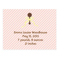 Sweet Peach Birth Announcement Postcard