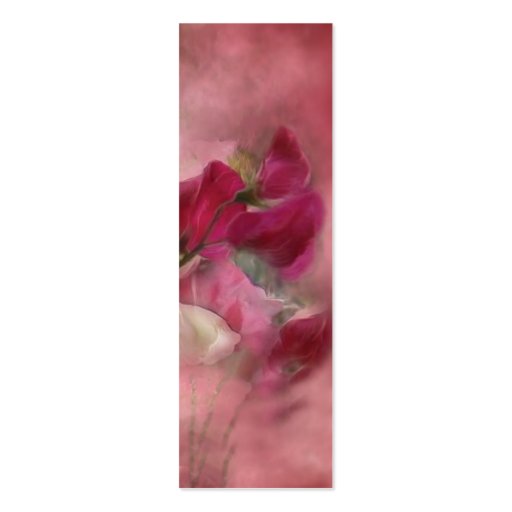 Sweet Peas Art Bookmark Business Cards (front side)