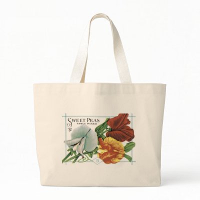 Sweet Peas, Fancy Mixed Tote Bags by vintagegiftmall
