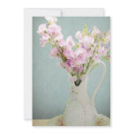 Sweet Peas in Antique Vase Custom Invites
