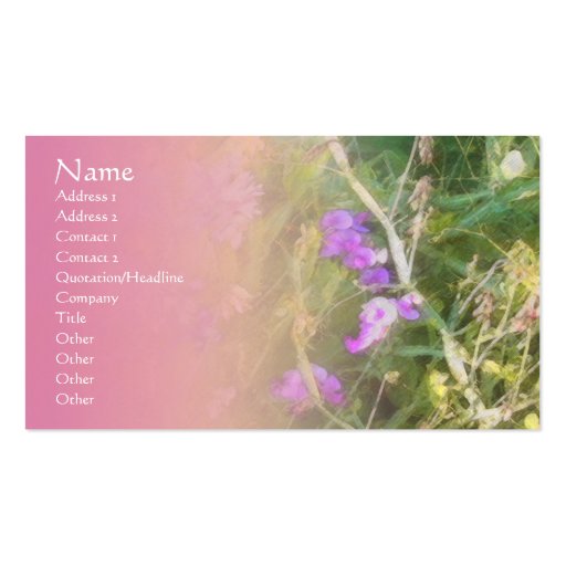 Sweet Peas Pink Blend Profile Card Business Card (front side)