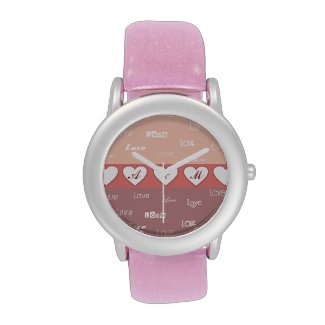 Sweet Personalized Monogram Pink Women's Clock