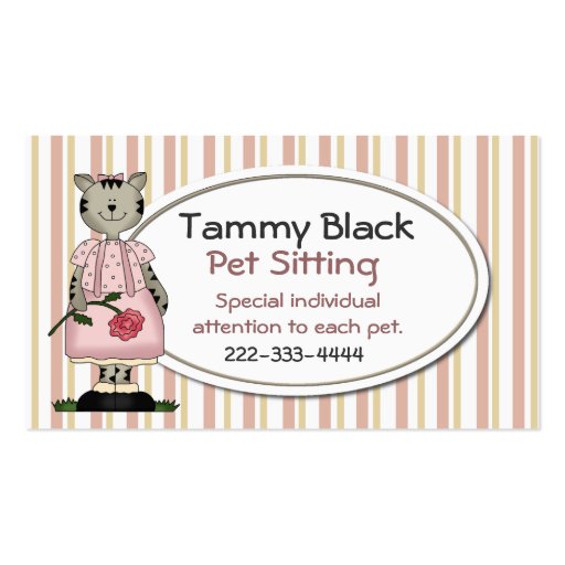 Sweet Pet Sitting Business Card (front side)