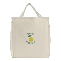 Sweet Pickings Yellow Pear Grocery Bags embroidered bags