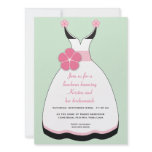 Sweet Pink and Green Wedding Dress Invitation