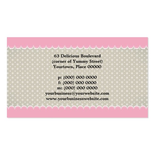 Sweet Pink and Polka Dots Business Card Template (back side)