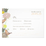 Sweet Pink Birds Floral Garden Wedding RSVP Card Custom Invitation