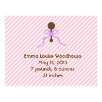 Sweet Pink Birth Announcement Post Cards