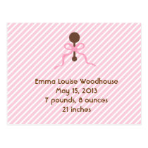 Sweet Pink Birth Announcement Postcards