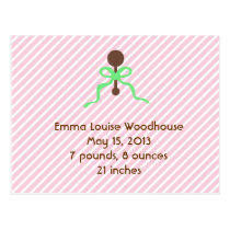 Sweet Pink Birth Announcement Postcards