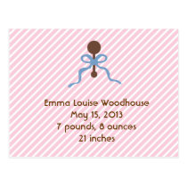 Sweet Pink Birth Announcement Postcards