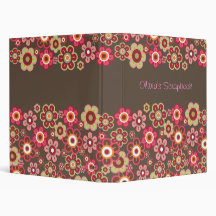 Sweet Pink Candy Daisies Flowers Girly Pattern Fun Vinyl Binders