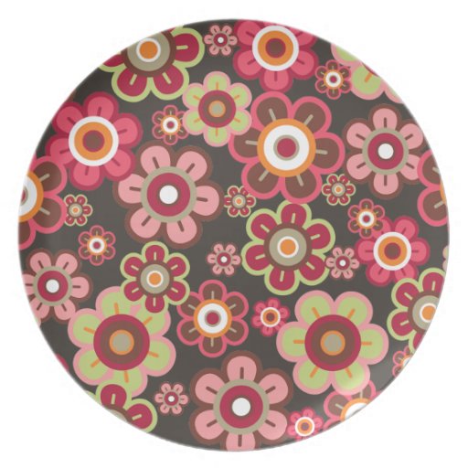 Sweet Pink Candy Daisies Flowers Girly Pattern Fun Party Plates