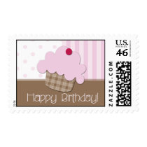 Sweet Pink Cupcake - Happy Birthday