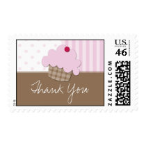 Sweet Pink Cupcake - Thank You Postage Stamps