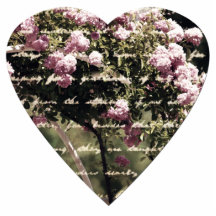 Sweet Pink Garden of Roses Heart Photo Cutout