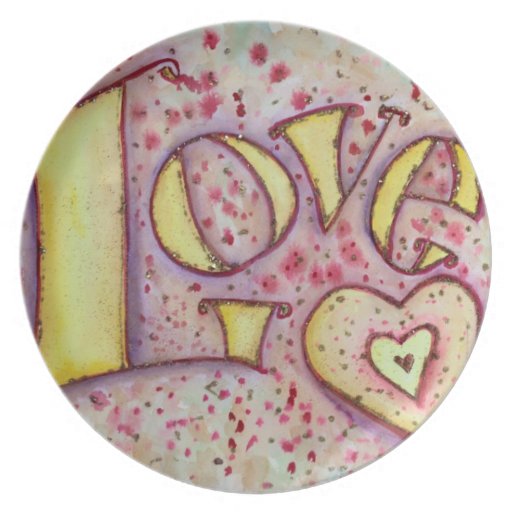 Sweet Pink Love Inspirational Word Art Plate Zazzle