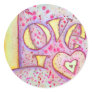 Sweet Pink Love Word Art Painting Sticker