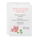Sweet Pink Owls Baby Shower Invitation