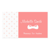 Sweet Pink Polka Dot Mommy Calling Card Business Cards