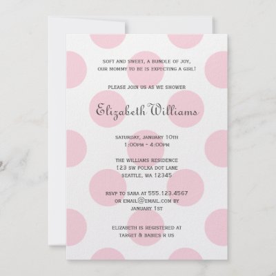 Sweet Pink Polka Dots Baby Girl Shower Invitation